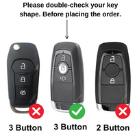 ZINC ALLOY + SILICONE CAR KEY CASE | FORD | FOR 3 BUTTON KEY