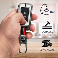 SKODA/VOLKSWAGEN | ZINC ALLOY + SILICONE CAR KEY CASE | FOR 3 BUTTON KEY