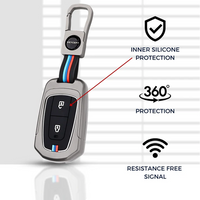 TATA | ZINC ALLOY + SILICONE CAR KEY CASE | FOR 2 BUTTON KEY
