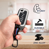 MAHINDRA | ZINC ALLOY + SILICONE CAR KEY CASE | FOR 3 BUTTON KEY