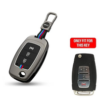 MAHINDRA | ZINC ALLOY + SILICONE CAR KEY CASE | FOR 3 BUTTON KEY