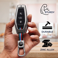 MAHINDRA | ZINC ALLOY + SILICONE CAR KEY CASE | FOR 3 BUTTON KEY