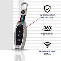 MAHINDRA | ZINC ALLOY + SILICONE CAR KEY CASE | FOR 3 BUTTON KEY