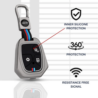 MAHINDRA | ZINC ALLOY + SILICONE CAR KEY CASE | FOR 3 BUTTON KEY