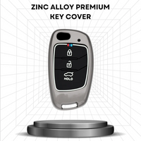 HYUNDAI | ZINC ALLOY + SILICONE CAR KEY CASE | FOR 3 BUTTON KEY