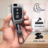 HYUNDAI | ZINC ALLOY + SILICONE CAR KEY CASE | FOR 3 BUTTON KEY