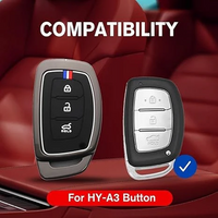 HYUNDAI | ZINC ALLOY + SILICONE CAR KEY CASE | FOR 3 BUTTON KEY
