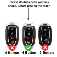 ZINC ALLOY + SILICONE CAR KEY CASE | HYUNDAI | FOR 4 BUTTON KEY