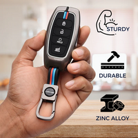 HYUNDAI | ZINC ALLOY + SILICONE CAR KEY CASE | FOR 5 BUTTON KEY