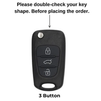 HYUNDAI | ZINC ALLOY + SILICONE CAR KEY CASE | FOR 3 BUTTON KEY