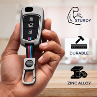 HYUNDAI | ZINC ALLOY + SILICONE CAR KEY CASE | FOR 3 BUTTON KEY