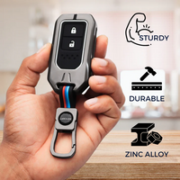 HONDA | ZINC ALLOY + SILICONE CAR KEY CASE | FOR 2 BUTTON KEY