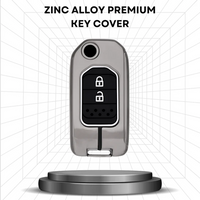 HONDA  | ZINC ALLOY + SILICONE CAR KEY CASE | FOR 2 BUTTON KEY