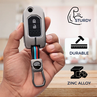 HONDA  | ZINC ALLOY + SILICONE CAR KEY CASE | FOR 2 BUTTON KEY