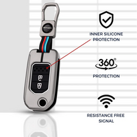 HONDA  | ZINC ALLOY + SILICONE CAR KEY CASE | FOR 2 BUTTON KEY