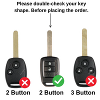 HONDA | ZINC ALLOY + SILICONE CAR KEY CASE | FOR 2 BUTTON KEY