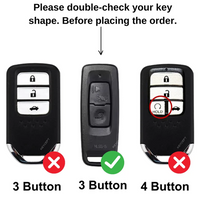 HONDA | ZINC ALLOY + SILICONE CAR KEY CASE | FOR 3 BUTTON KEY
