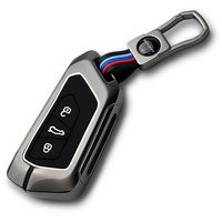 SKODA/VOLKSWAGEN | ZINC ALLOY + SILICONE CAR KEY CASE | FOR 3 BUTTON KEY
