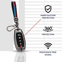 NISSAN | ZINC ALLOY + SILICONE CAR KEY CASE | FOR 4 BUTTON KEY