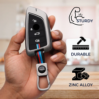 BMW | ZINC ALLOY + SILICONE CAR KEY CASE | FOR 4 BUTTON KEY