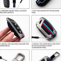 MG | ZINC ALLOY + SILICONE CAR KEY CASE | FOR 3 BUTTON KEY
