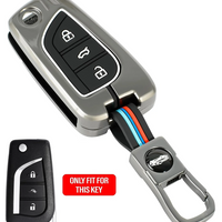 HYUNDAI | ZINC ALLOY + SILICONE CAR KEY CASE | FOR 3 BUTTON KEY