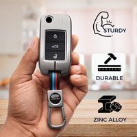 MG | ZINC ALLOY + SILICONE CAR KEY CASE | FOR 3 BUTTON KEY