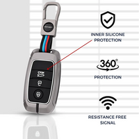 KIA | ZINC ALLOY + SILICONE CAR KEY CASE | FOR 3 BUTTON KEY