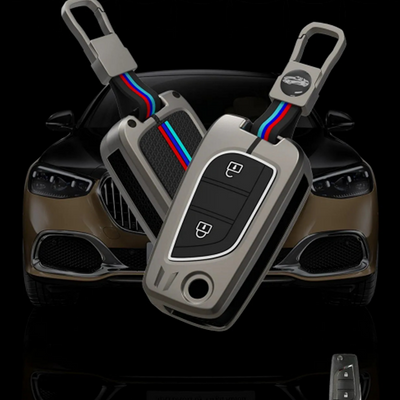 TOYOTA | ZINC ALLOY + SILICONE CAR KEY CASE | FOR 2 BUTTON KEY
