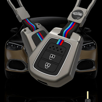 HONDA | ZINC ALLOY + SILICONE CAR KEY CASE | FOR 2 BUTTON KEY