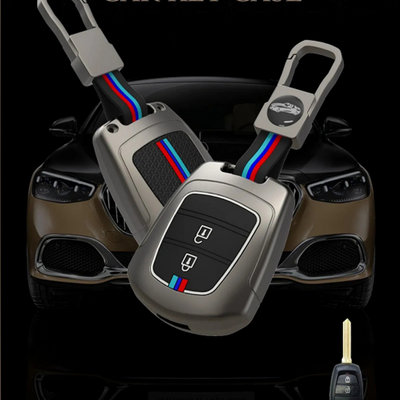 HYUNDAI | ZINC ALLOY + SILICONE CAR KEY CASE | FOR 2 BUTTON KEY