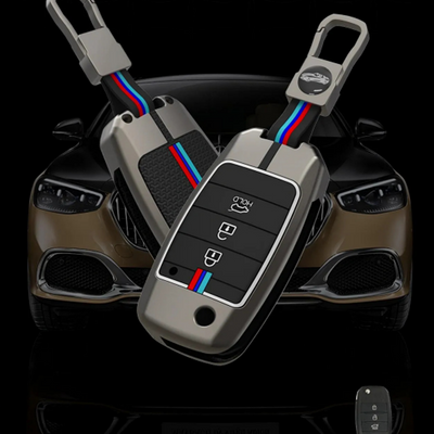 KIA | ZINC ALLOY + SILICONE CAR KEY CASE | FOR 3 BUTTON KEY