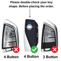 BMW | ZINC ALLOY + SILICONE CAR KEY CASE | FOR 4 BUTTON KEY