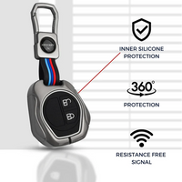 MARUTI SUZUKI | ZINC ALLOY + SILICONE CAR KEY CASE | 2 BUTTON KEY