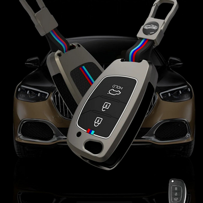 HYUNDAI | ZINC ALLOY + SILICONE CAR KEY CASE | FOR 3 BUTTON KEY