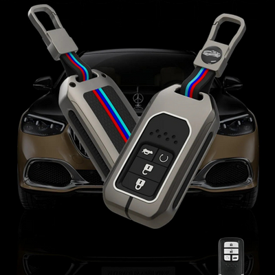 HONDA | ZINC ALLOY + SILICONE CAR KEY CASE | FOR 4 BUTTON KEY