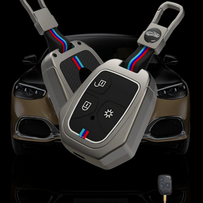 MAHINDRA | ZINC ALLOY + SILICONE CAR KEY CASE | FOR 3 BUTTON KEY