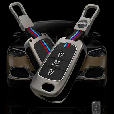 HYUNDAI | ZINC ALLOY + SILICONE CAR KEY CASE | FOR 3 BUTTON KEY