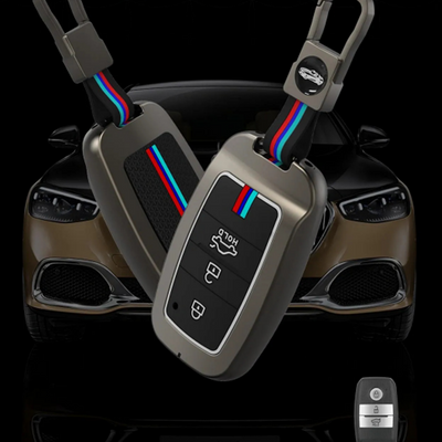 KIA | ZINC ALLOY + SILICONE CAR KEY CASE | FOR 3 BUTTON KEY