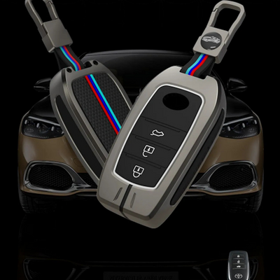 TOYOTA | ZINC ALLOY + SILICONE CAR KEY CASE | FOR 3 BUTTON KEY
