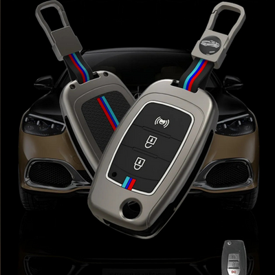 MAHINDRA | ZINC ALLOY + SILICONE CAR KEY CASE | FOR 3 BUTTON KEY