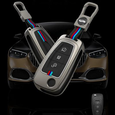 FORD | ZINC ALLOY + SILICONE CAR KEY CASE | FOR 3 BUTTON KEY