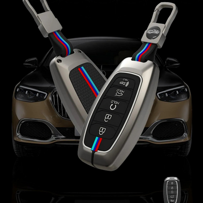 HYUNDAI | ZINC ALLOY + SILICONE CAR KEY CASE | FOR 4 BUTTON KEY