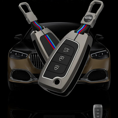 HYUNDAI | ZINC ALLOY + SILICONE CAR KEY CASE | FOR 3 BUTTON KEY
