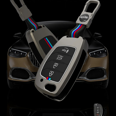 HYUNDAI | ZINC ALLOY + SILICONE CAR KEY CASE | FOR 4 BUTTON KEY