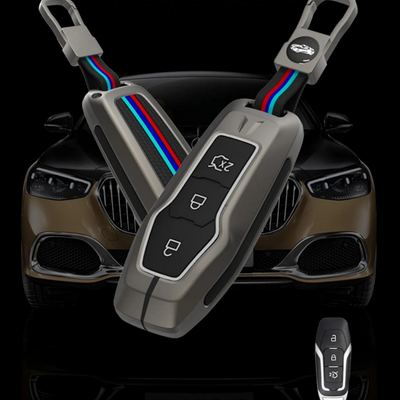 FORD | ZINC ALLOY + SILICONE CAR KEY CASE | FOR 3 BUTTON KEY